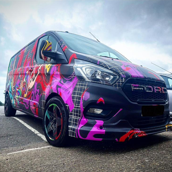 Full vehicle wrap for a van promoting local business by LPW